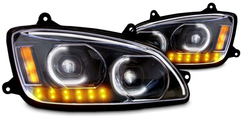 Kenworth T660 2008-17 LED Headlight Black (Driver)